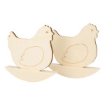 Poule à bascule en bois 10 cm 2 pcs