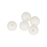 Perles en silicone rondes 1 cm - blanc - 5 pcs