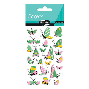 Stickers 3D Cooky papillons x 22 pcs
