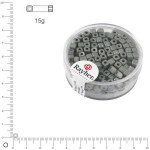 Perles de rocailles Metallic dépoli dé 3,4 mm x 15 g - Anthracite