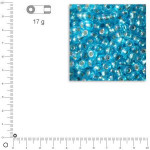 Perles de rocailles Rainbow intérieur argenté Ø 4 mm x 17 g - Bleu azur