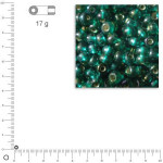 Perles de rocailles Rainbow intérieur argenté Ø 2,6 mm x 17 g - Emeraude