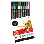 Marqueur Posca trait fin 1,3 mm - Boite de 8 couleurs assorties NC08