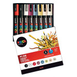 Marqueur Posca trait moyen 2,5 mm - Boite de 8 couleurs assorties NC09