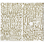 Autocollants alphabet or pailleté
