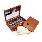 Coffret bois de peinture à l'huile extra-fine 15 tubes