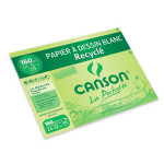 Canson Papier à dessin blanc recyclé Grain Fin 160g/m², pochette - 29,7 x 42 cm (A3)