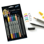 Marqueur à alcool double-pointe Ciao Set manga 5 couleurs n° 1 + Multiliner