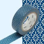 Masking Tape 1P Hanabishi tomekon Fleurs bleues 15 mm x 10 m