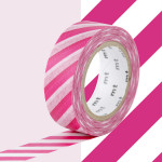 Masking Tape 1P Rayure fuchsia 15 mm x 10 m