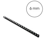 Peigne de reliure plastique Noir A4 Ø 6 mm 25 pcs